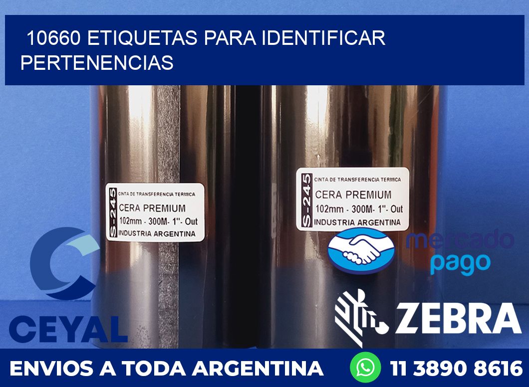 10660 ETIQUETAS PARA IDENTIFICAR PERTENENCIAS