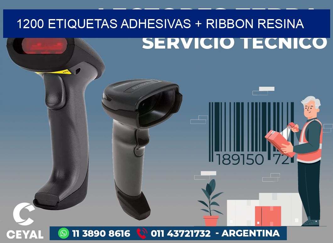1200 ETIQUETAS ADHESIVAS + RIBBON RESINA