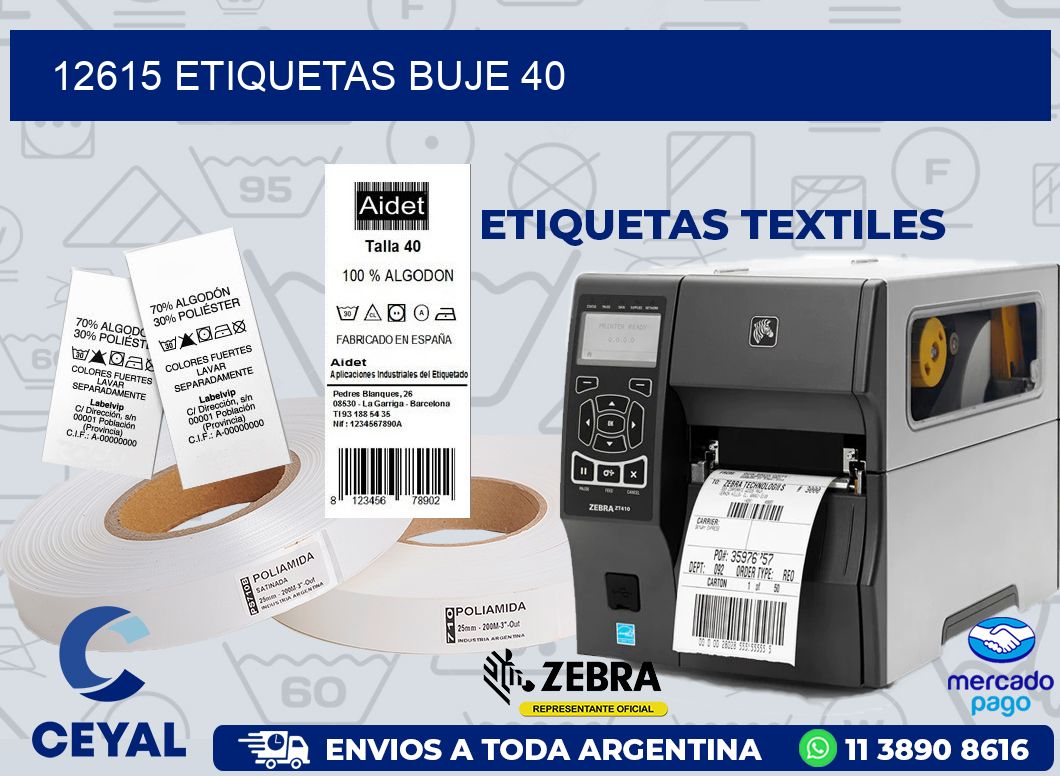 12615 ETIQUETAS BUJE 40