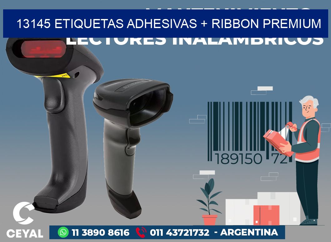 13145 ETIQUETAS ADHESIVAS + RIBBON PREMIUM