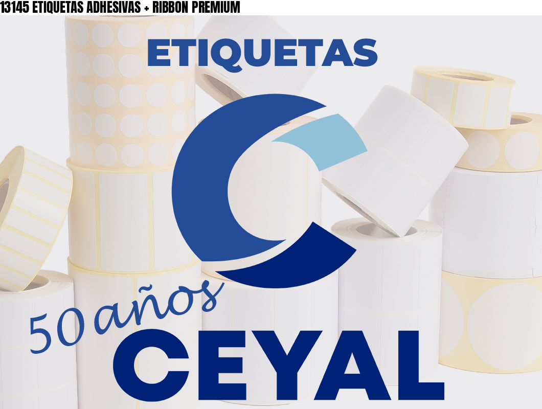 13145 ETIQUETAS ADHESIVAS + RIBBON PREMIUM