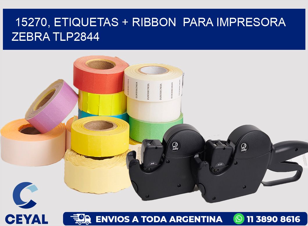 15270, etiquetas + ribbon  para impresora zebra TLP2844