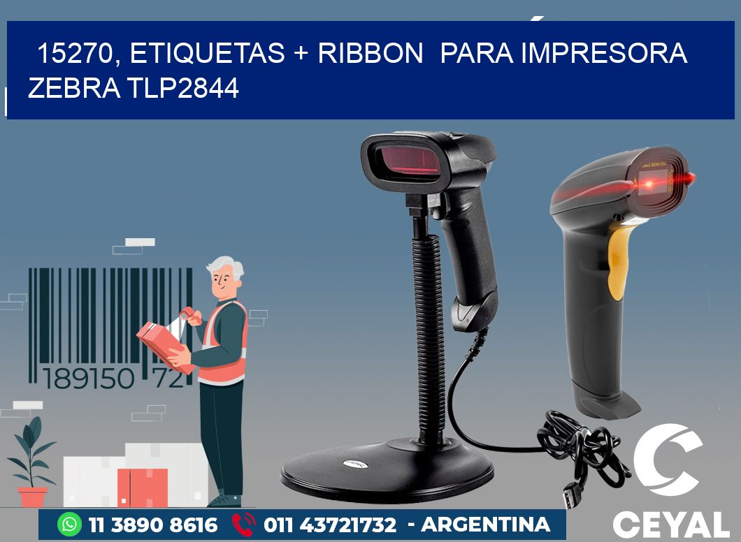 15270, etiquetas + ribbon  para impresora zebra TLP2844
