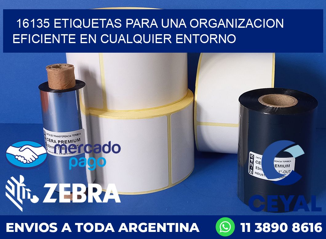 16135 ETIQUETAS PARA UNA ORGANIZACION EFICIENTE EN CUALQUIER ENTORNO