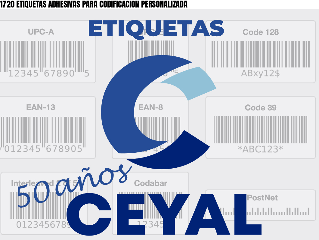 1720 ETIQUETAS ADHESIVAS PARA CODIFICACION PERSONALIZADA