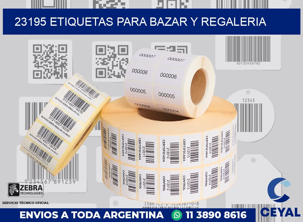 23195 ETIQUETAS PARA BAZAR Y REGALERIA