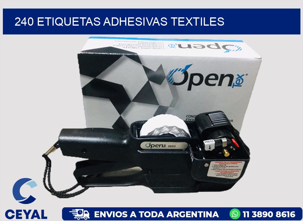 240 ETIQUETAS ADHESIVAS TEXTILES