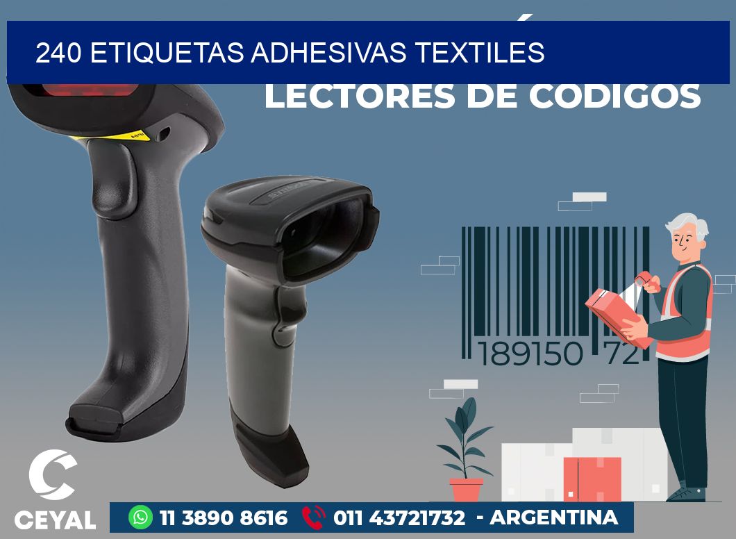 240 ETIQUETAS ADHESIVAS TEXTILES