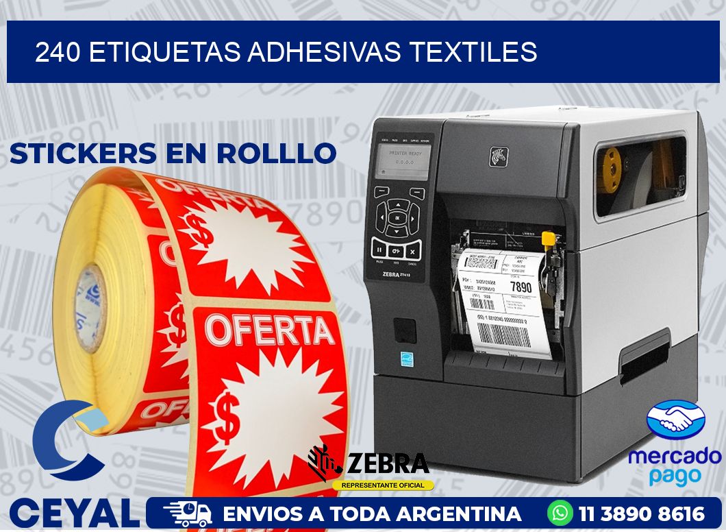 240 ETIQUETAS ADHESIVAS TEXTILES
