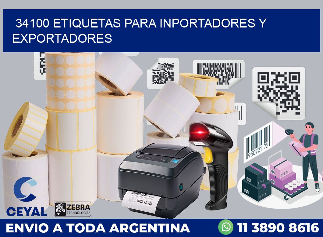 34100 ETIQUETAS PARA INPORTADORES Y EXPORTADORES