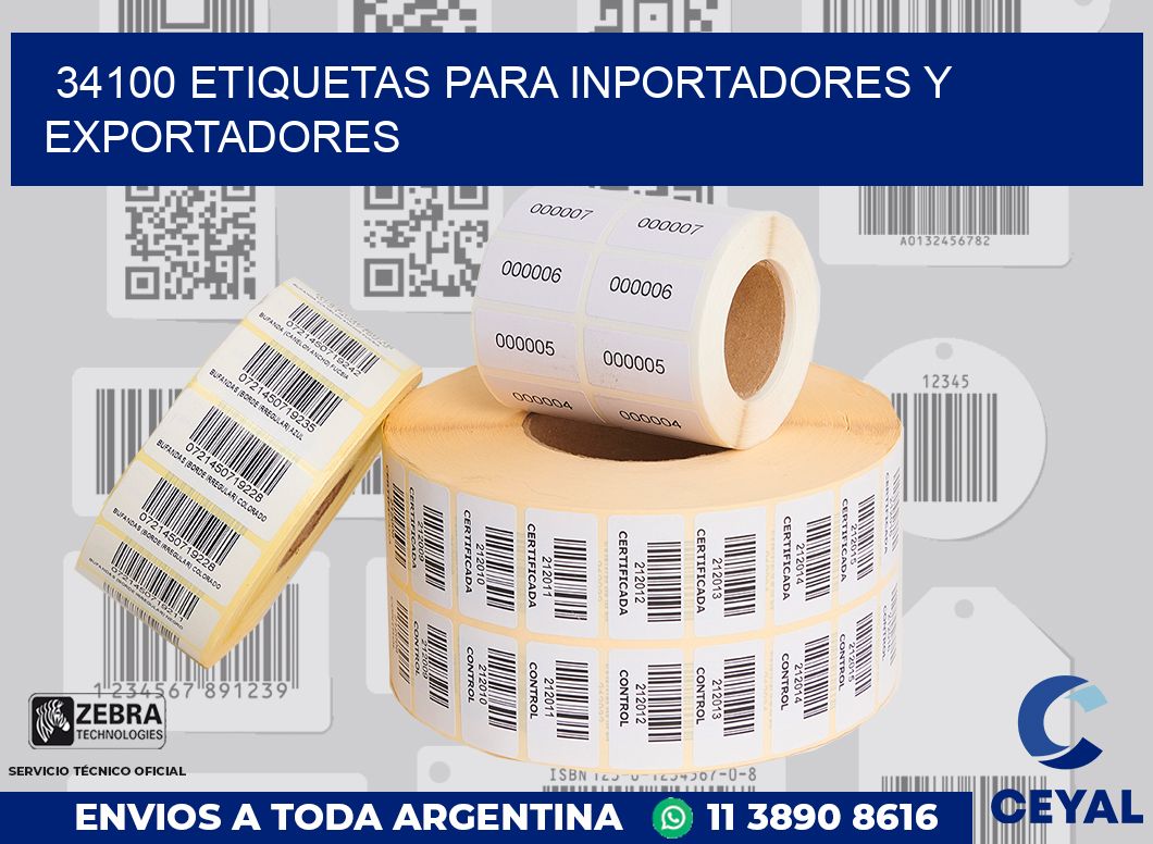 34100 ETIQUETAS PARA INPORTADORES Y EXPORTADORES