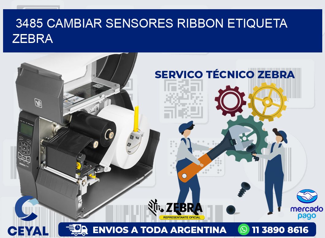 3485 CAMBIAR SENSORES RIBBON ETIQUETA ZEBRA