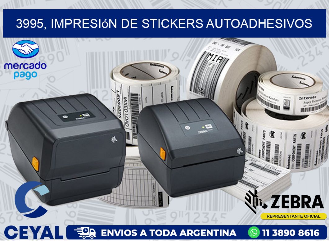3995, impresión de stickers autoadhesivos