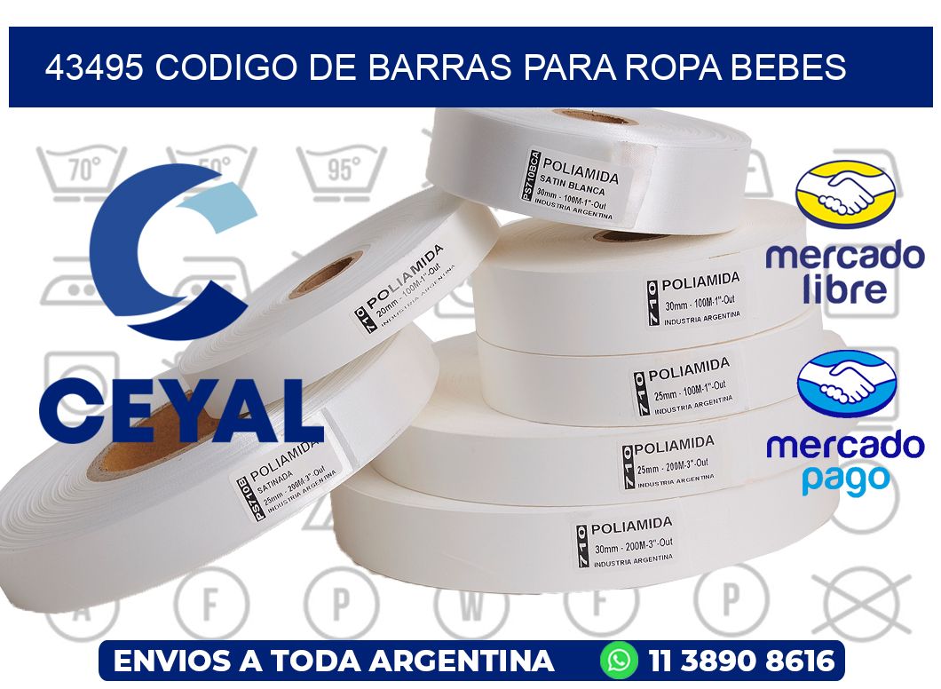 43495 CODIGO DE BARRAS PARA ROPA BEBES
