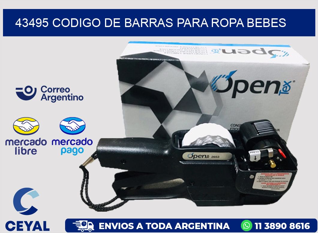 43495 CODIGO DE BARRAS PARA ROPA BEBES