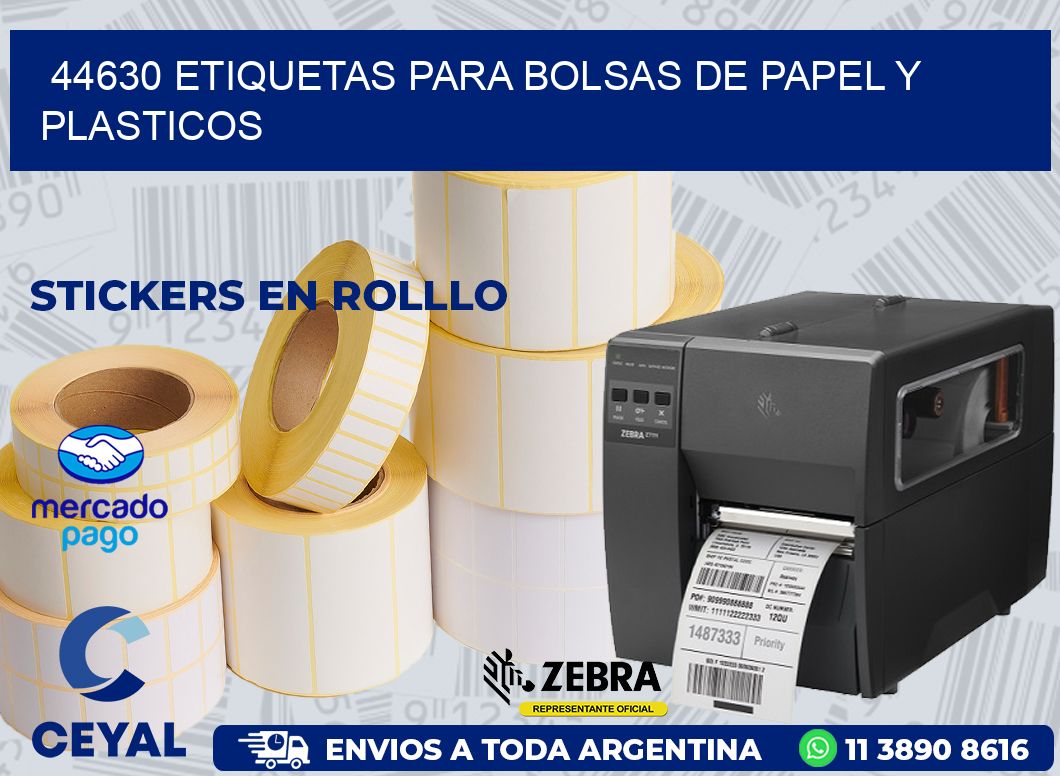 44630 ETIQUETAS PARA BOLSAS DE PAPEL Y PLASTICOS