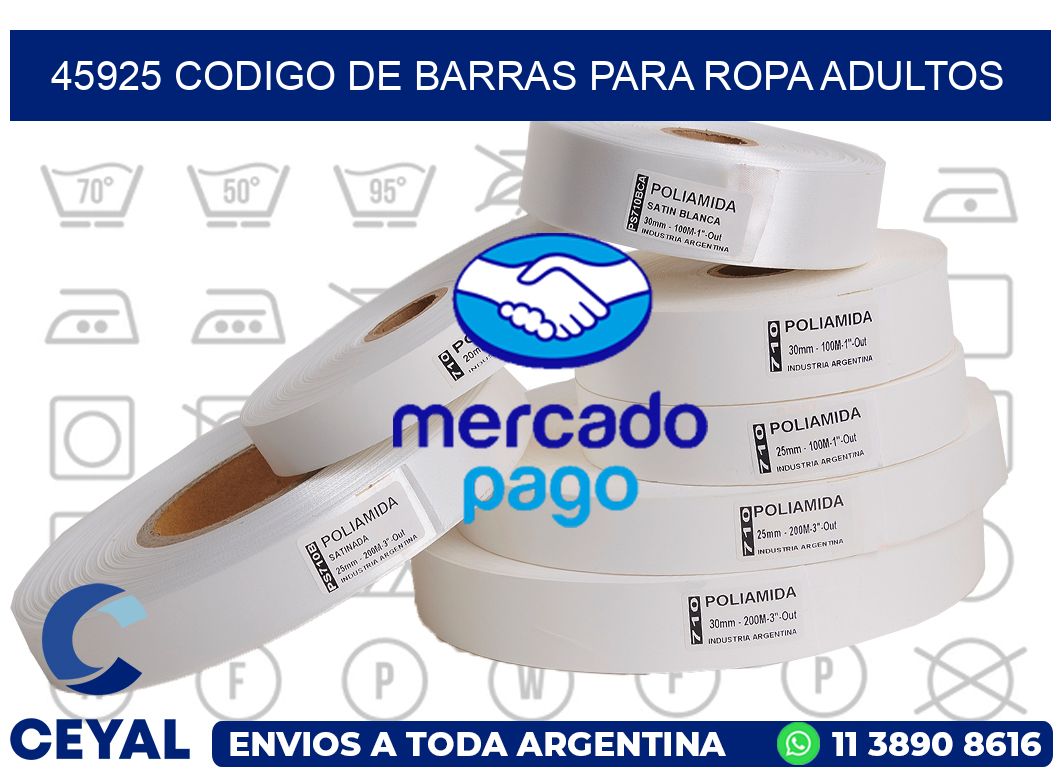 45925 CODIGO DE BARRAS PARA ROPA ADULTOS