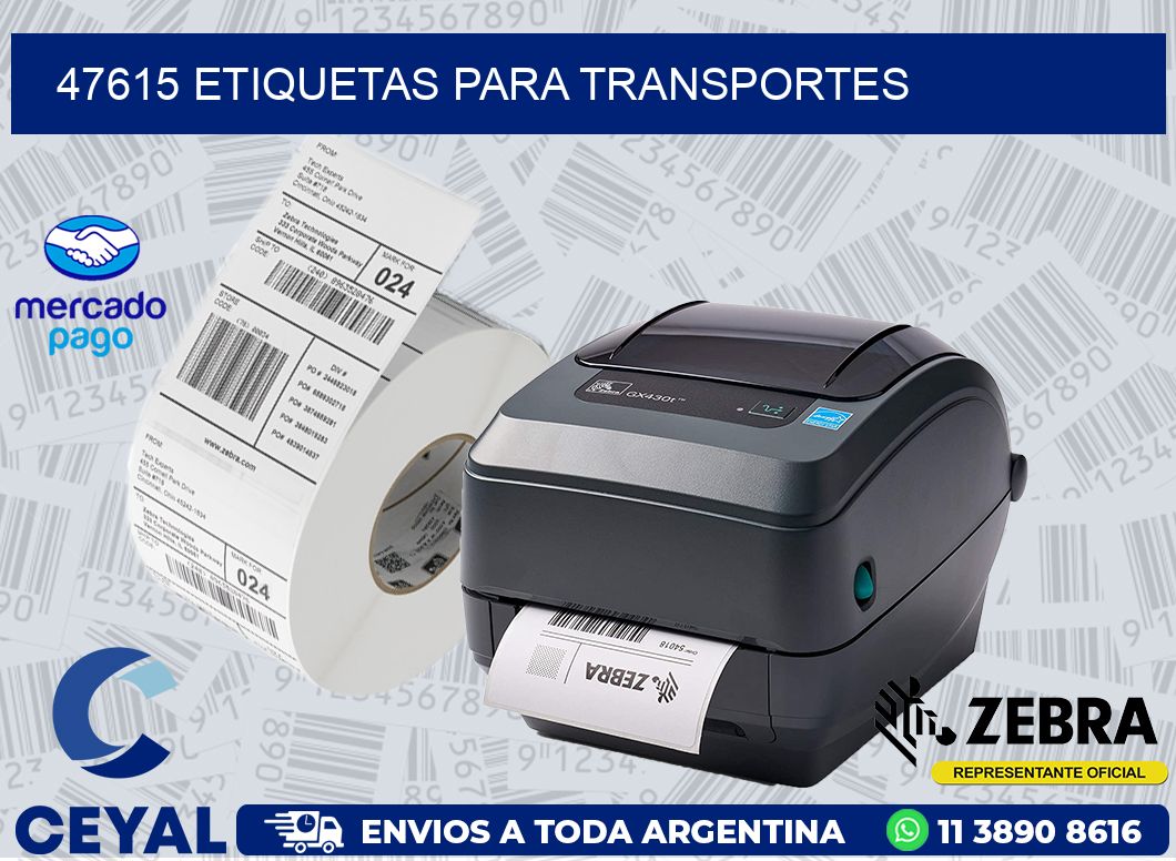 47615 ETIQUETAS PARA TRANSPORTES
