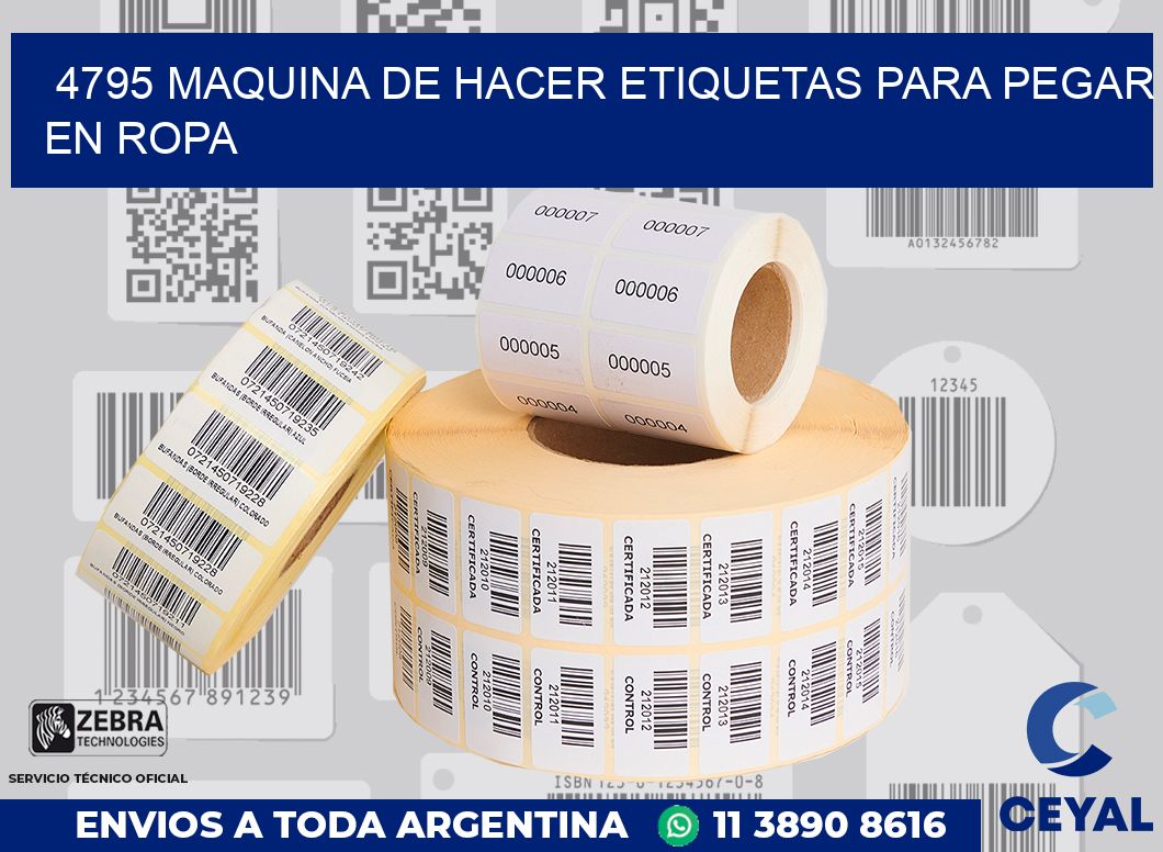 4795 MAQUINA DE HACER ETIQUETAS PARA PEGAR EN ROPA