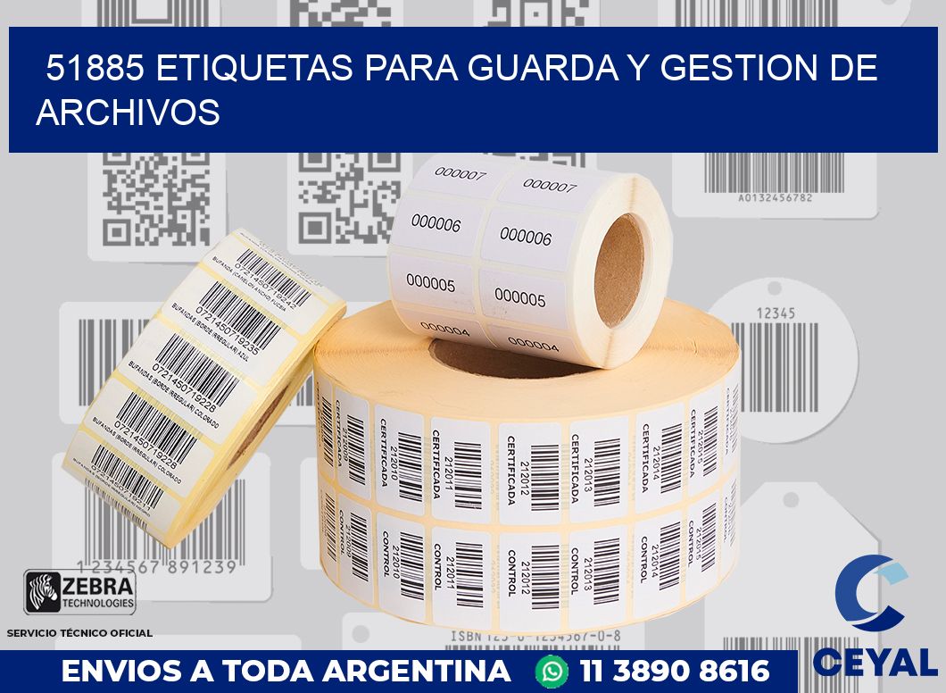 51885 ETIQUETAS PARA GUARDA Y GESTION DE ARCHIVOS
