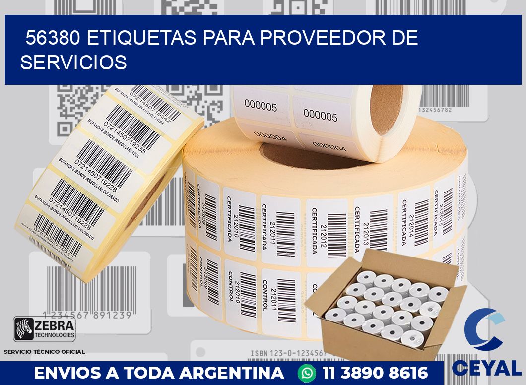 56380 ETIQUETAS PARA PROVEEDOR DE SERVICIOS