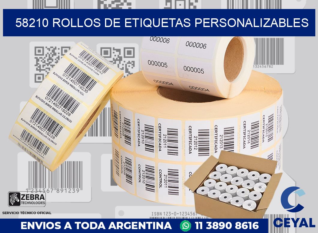 58210 ROLLOS DE ETIQUETAS PERSONALIZABLES