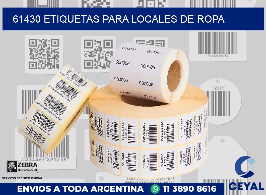 61430 ETIQUETAS PARA LOCALES DE ROPA
