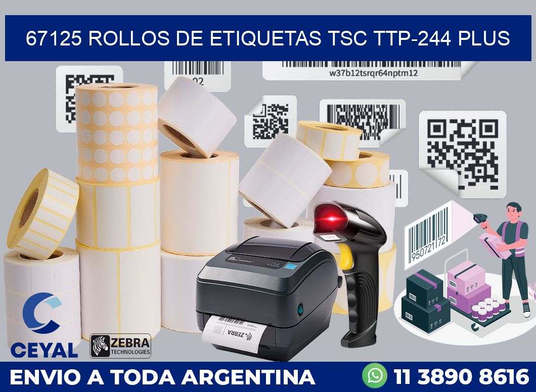 67125 ROLLOS DE ETIQUETAS TSC TTP-244 PLUS