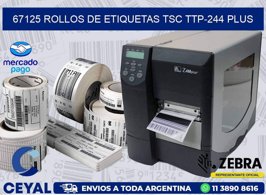67125 ROLLOS DE ETIQUETAS TSC TTP-244 PLUS