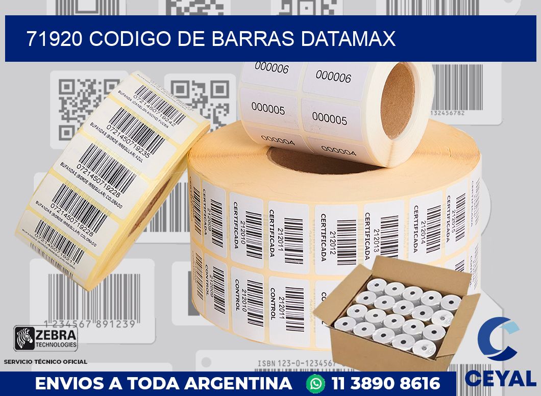 71920 CODIGO DE BARRAS DATAMAX