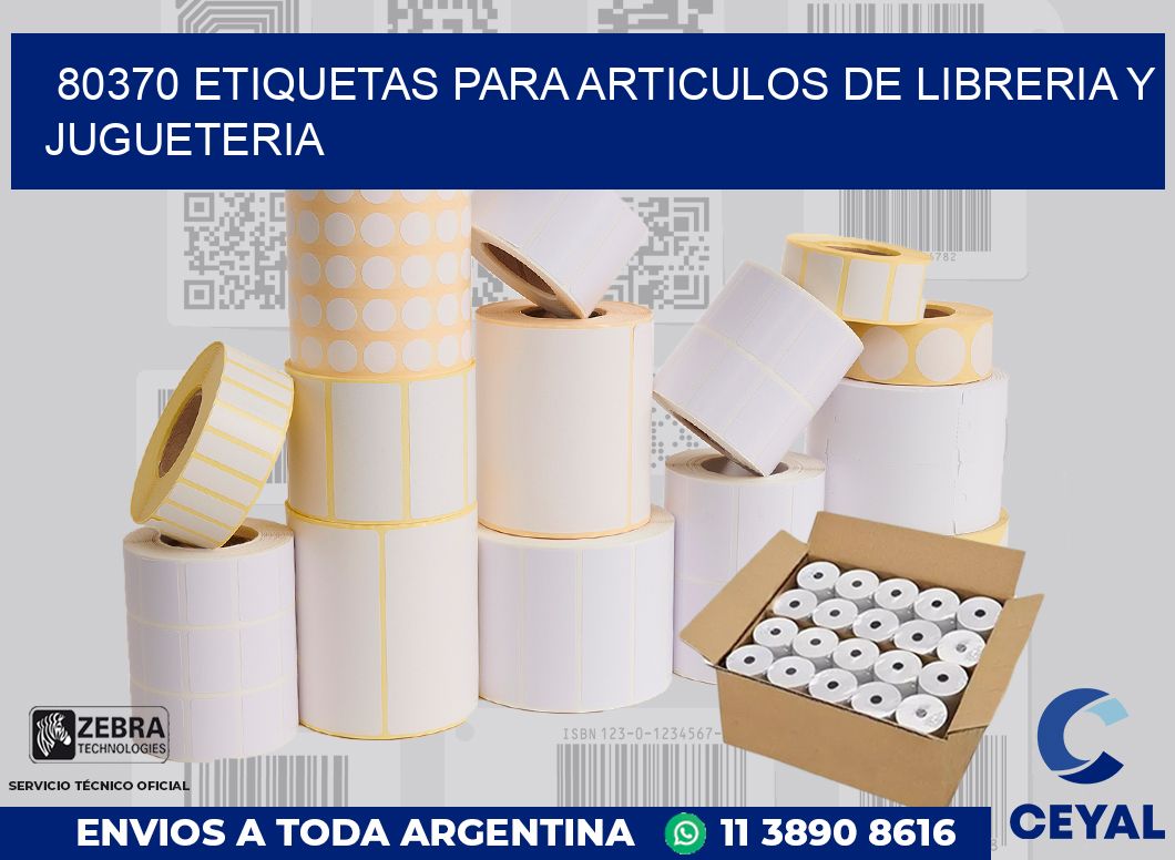 80370 ETIQUETAS PARA ARTICULOS DE LIBRERIA Y JUGUETERIA