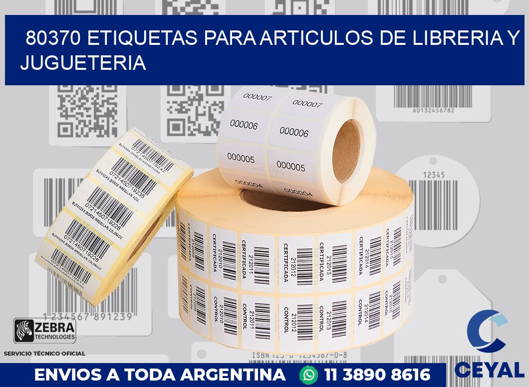 80370 ETIQUETAS PARA ARTICULOS DE LIBRERIA Y JUGUETERIA