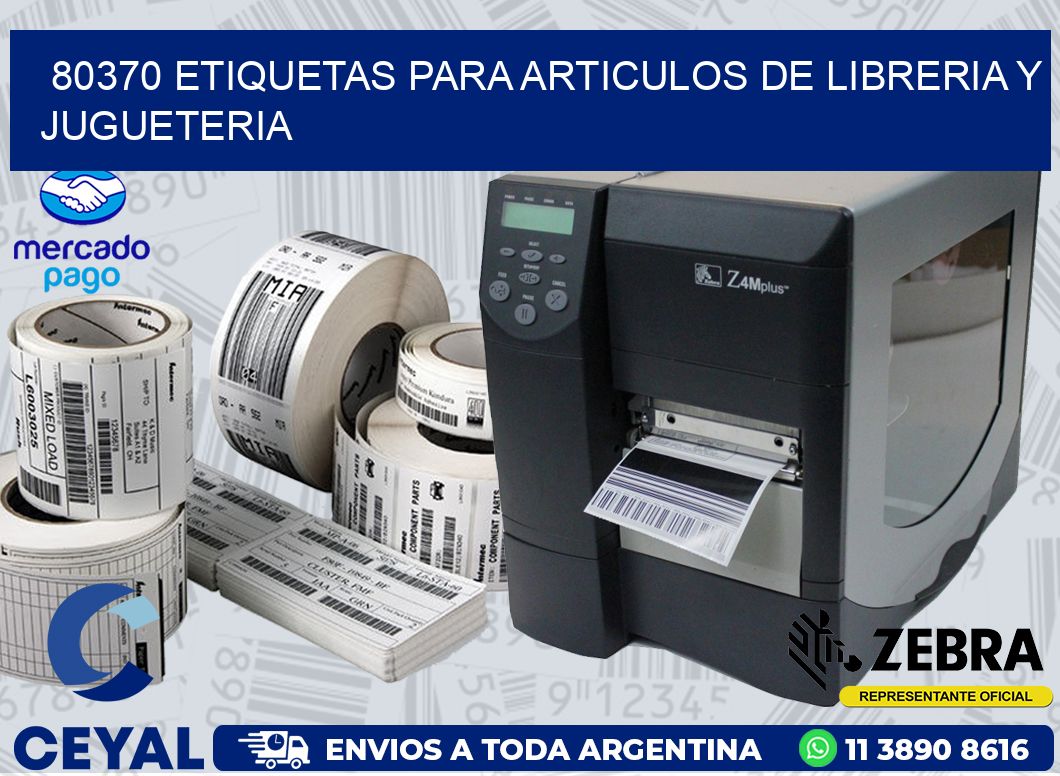 80370 ETIQUETAS PARA ARTICULOS DE LIBRERIA Y JUGUETERIA