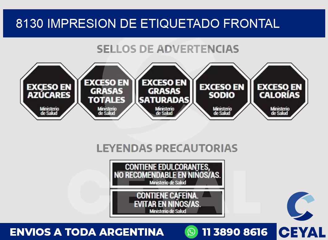 8130 IMPRESION DE ETIQUETADO FRONTAL