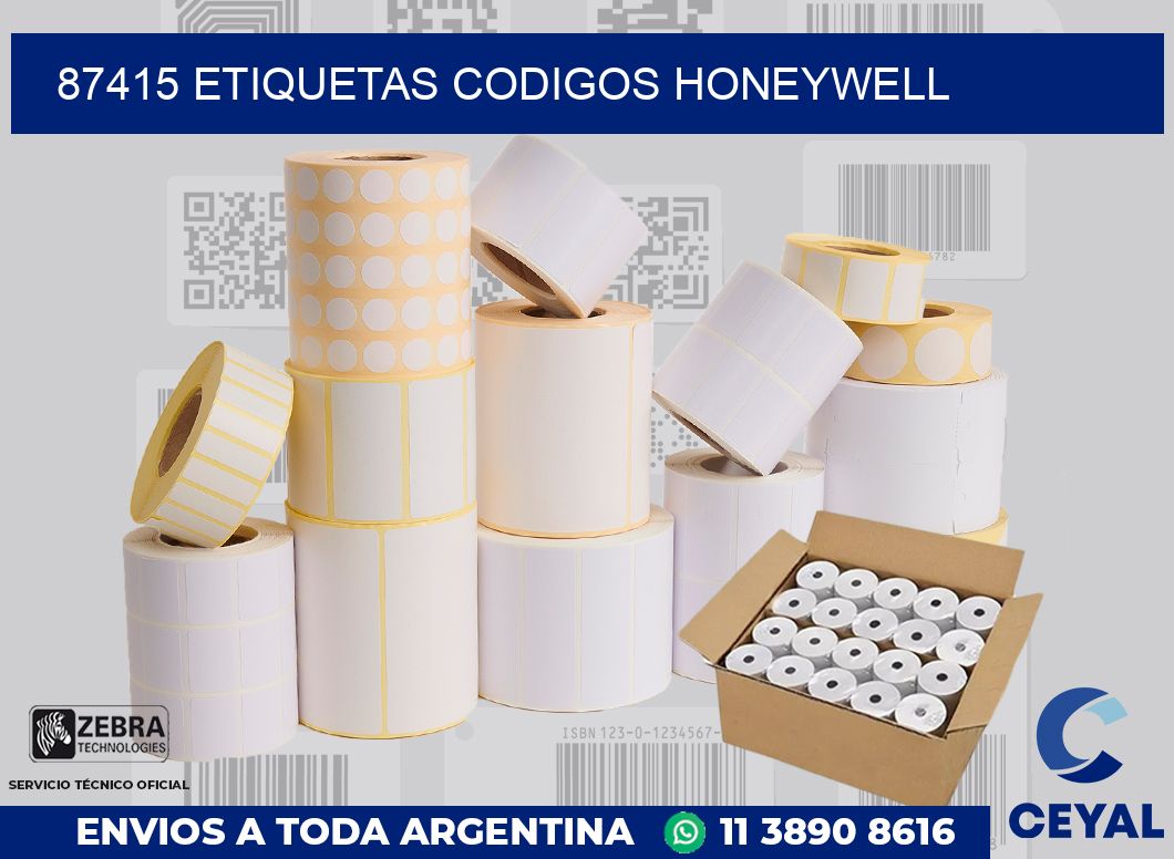 87415 ETIQUETAS CODIGOS HONEYWELL