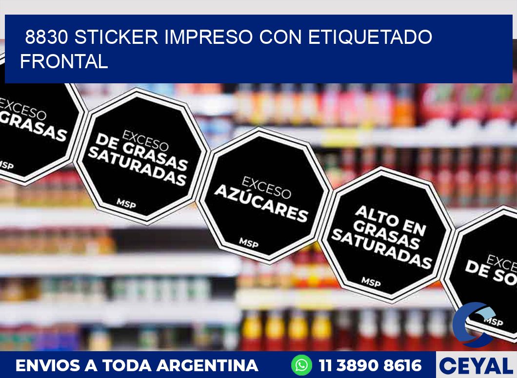 8830 STICKER IMPRESO CON ETIQUETADO FRONTAL