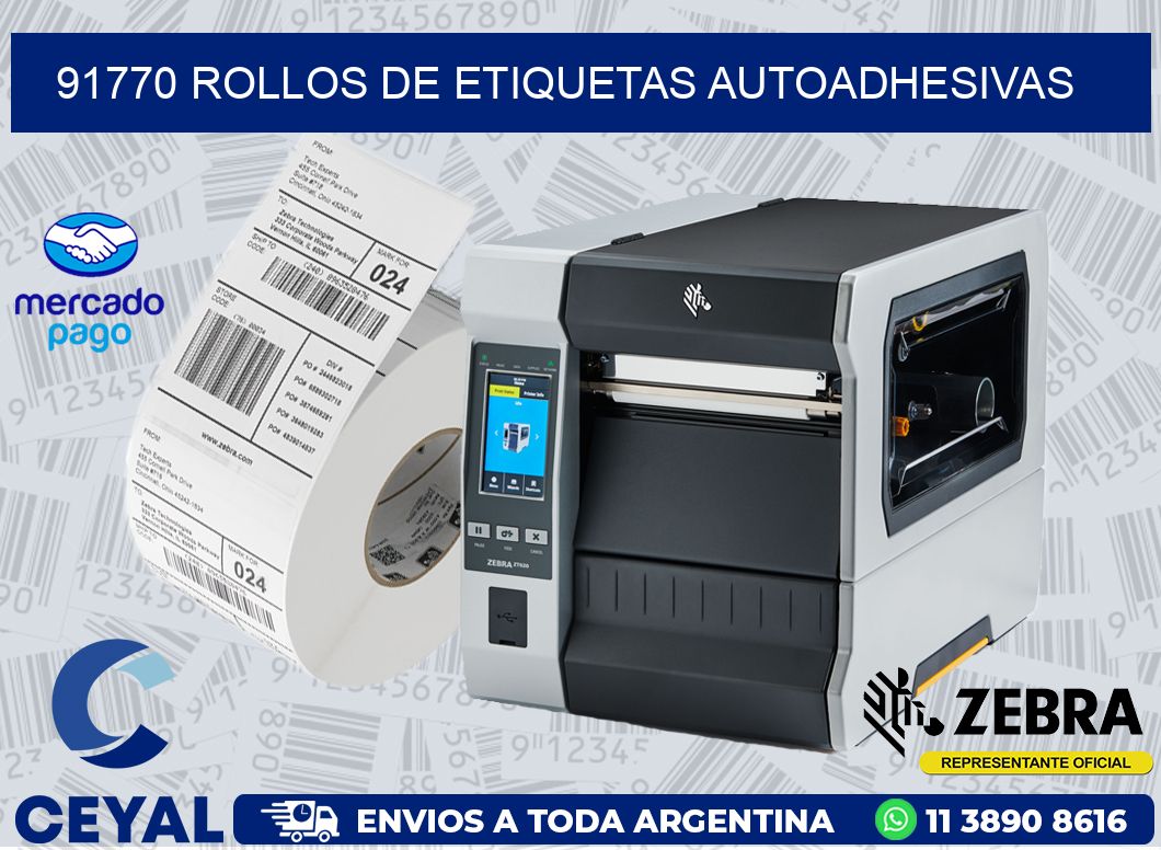 91770 ROLLOS DE ETIQUETAS AUTOADHESIVAS