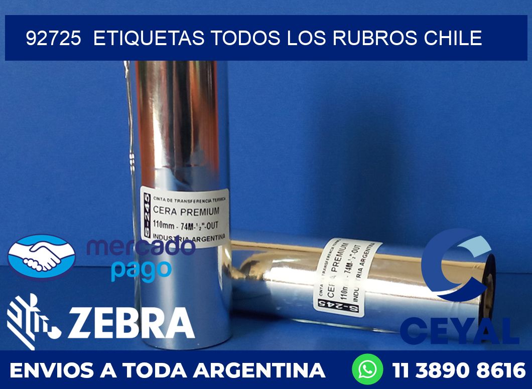 92725  ETIQUETAS TODOS LOS RUBROS CHILE