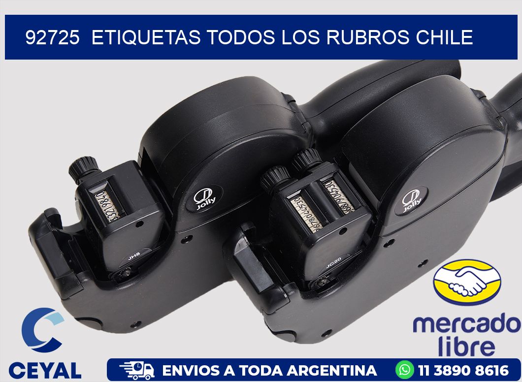 92725  ETIQUETAS TODOS LOS RUBROS CHILE