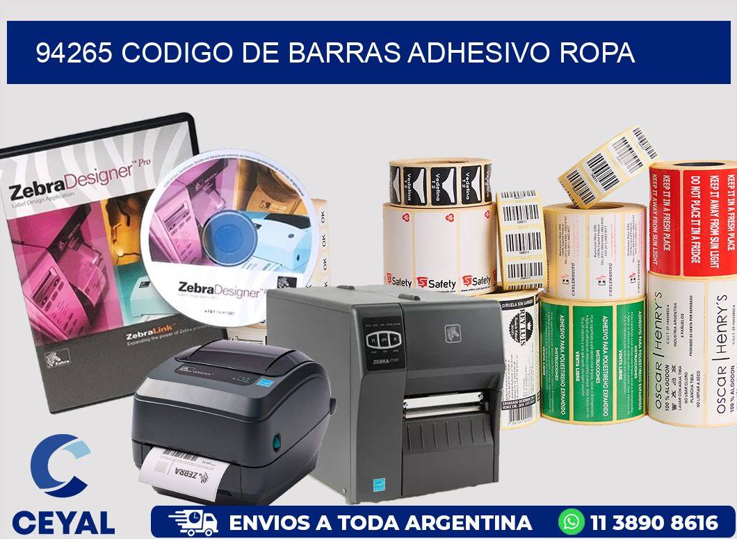 94265 CODIGO DE BARRAS ADHESIVO ROPA