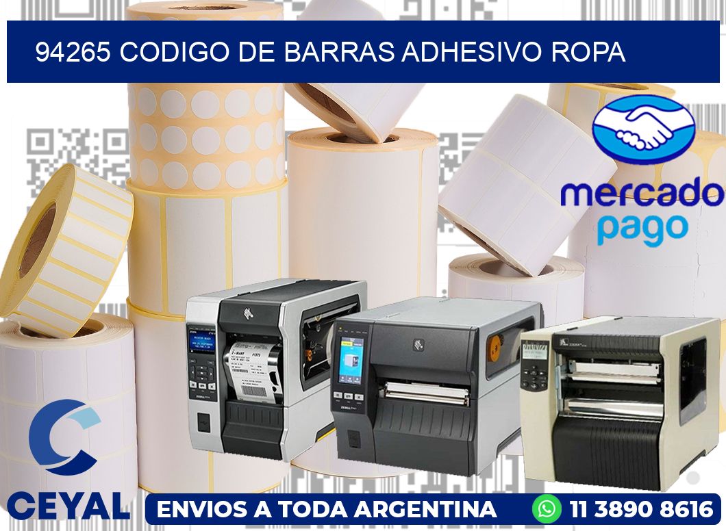 94265 CODIGO DE BARRAS ADHESIVO ROPA