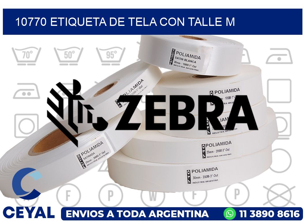 10770 ETIQUETA DE TELA CON TALLE M