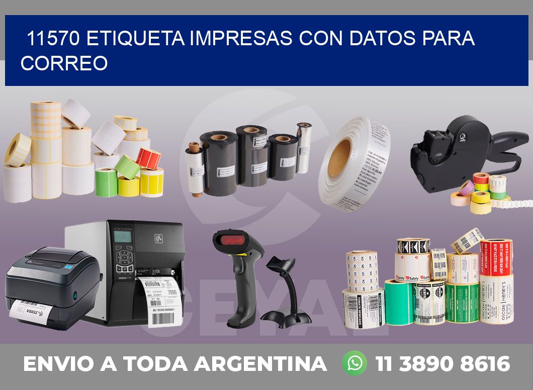 11570 ETIQUETA IMPRESAS CON DATOS PARA CORREO