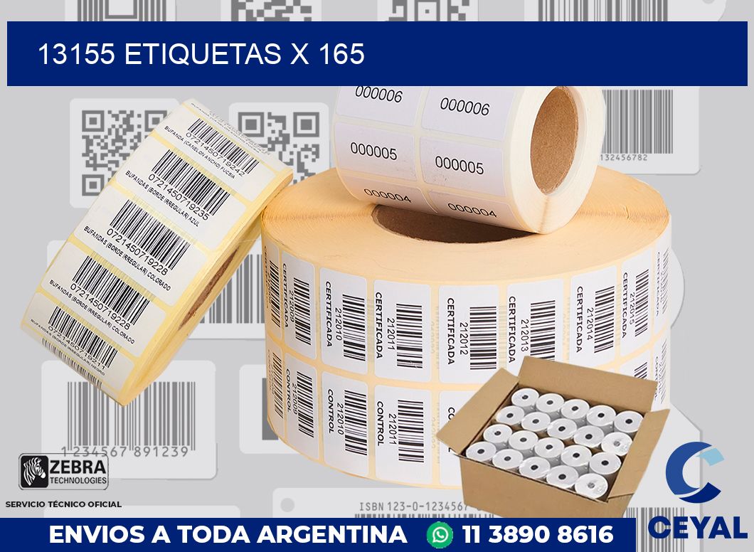 13155 Etiquetas x 165