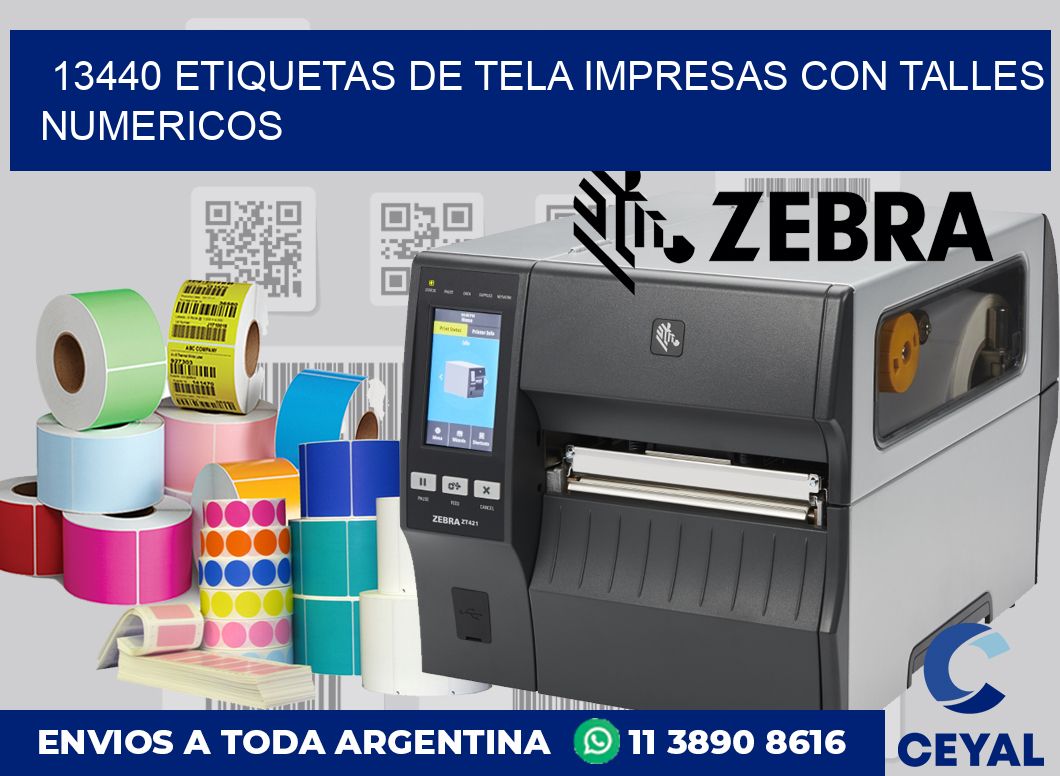 13440 ETIQUETAS DE TELA IMPRESAS CON TALLES NUMERICOS