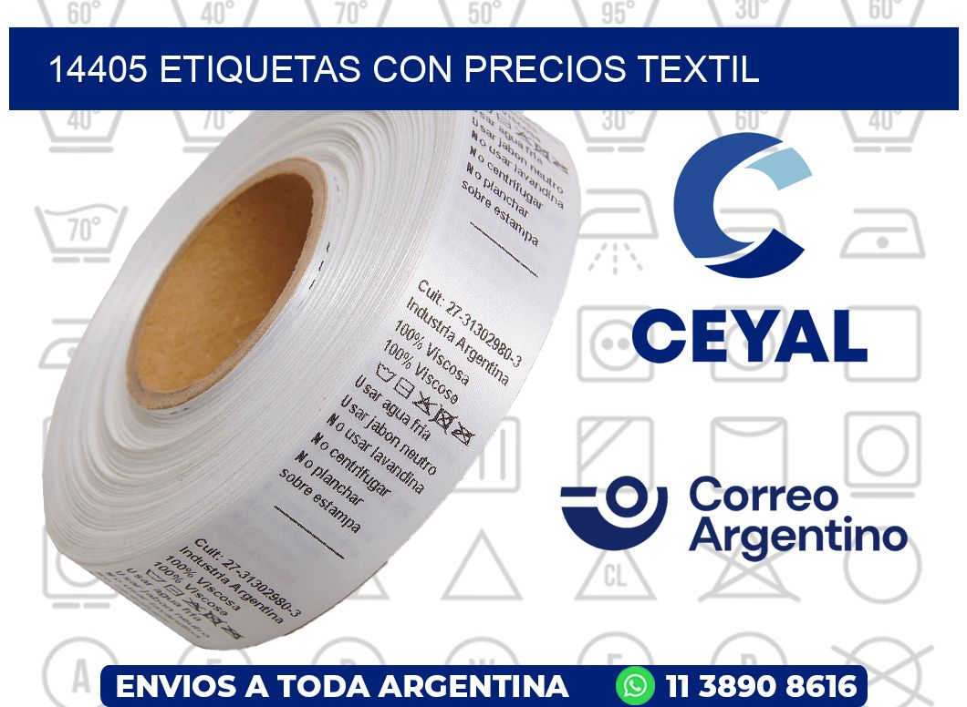14405 ETIQUETAS CON PRECIOS TEXTIL