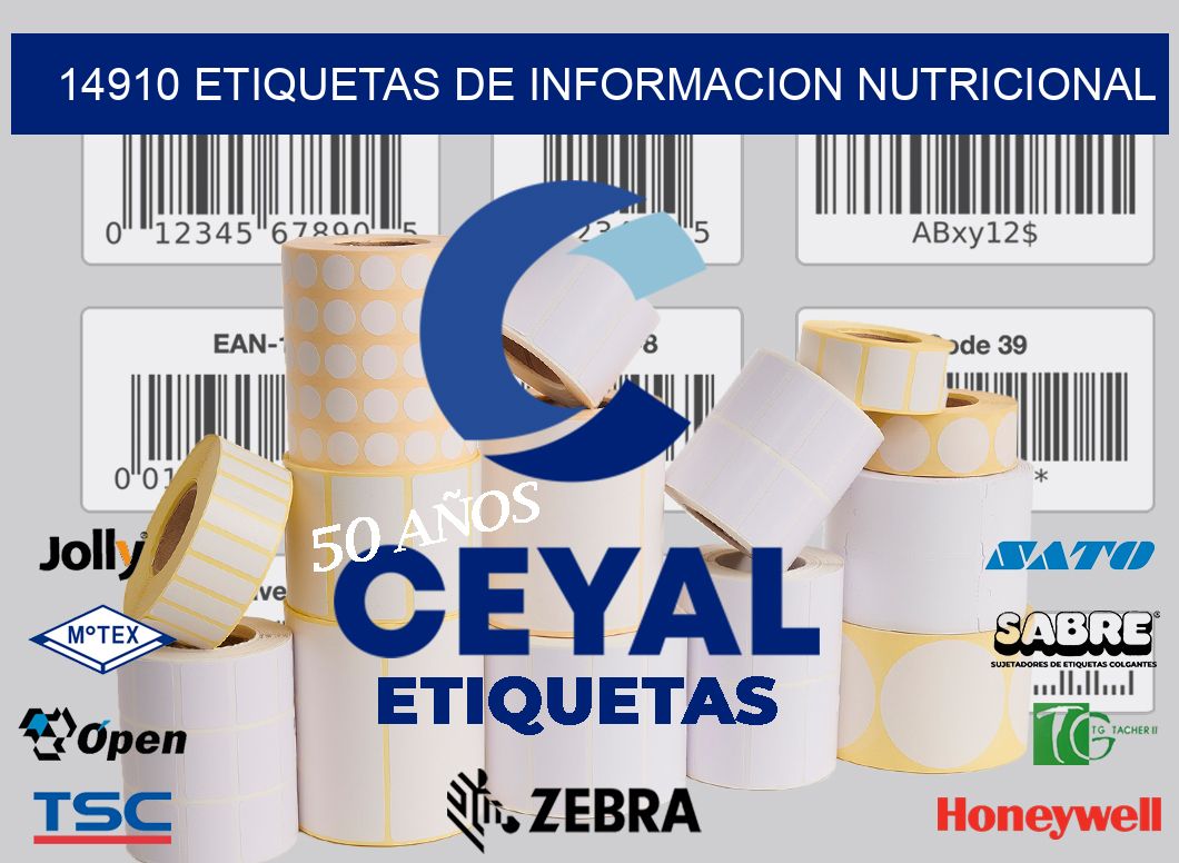 14910 ETIQUETAS DE INFORMACION NUTRICIONAL