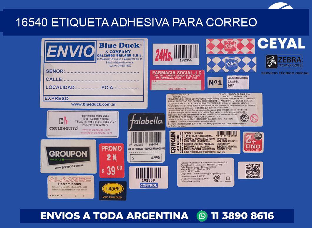 16540 ETIQUETA ADHESIVA PARA CORREO