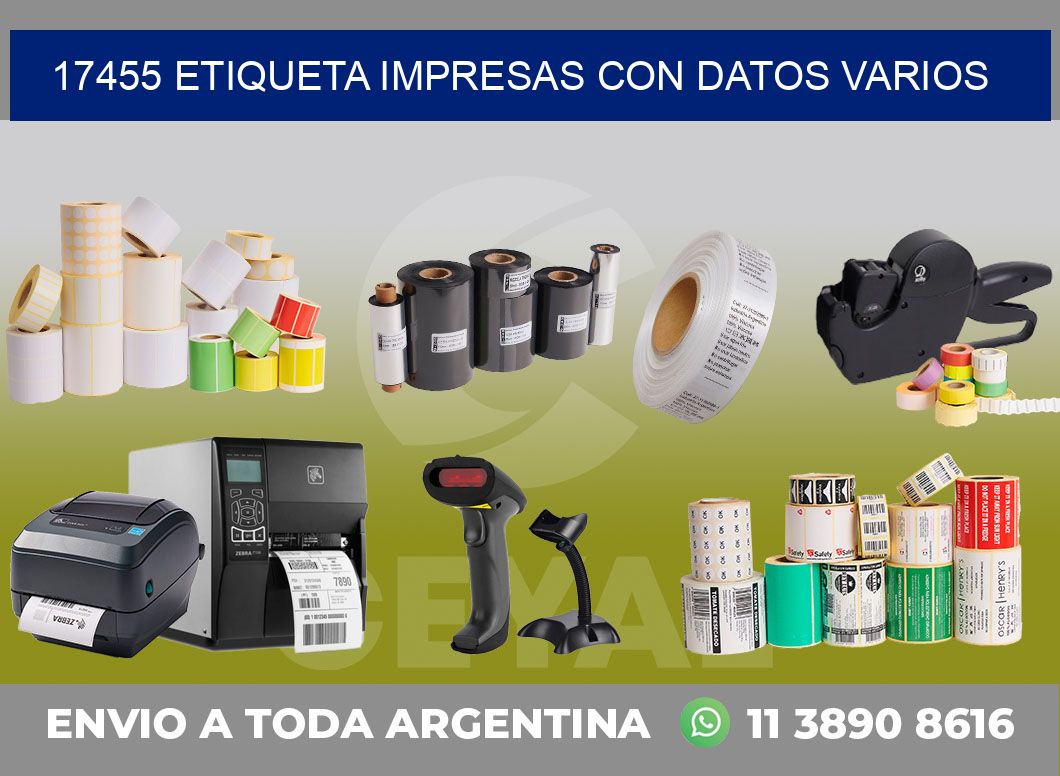 17455 ETIQUETA IMPRESAS CON DATOS VARIOS