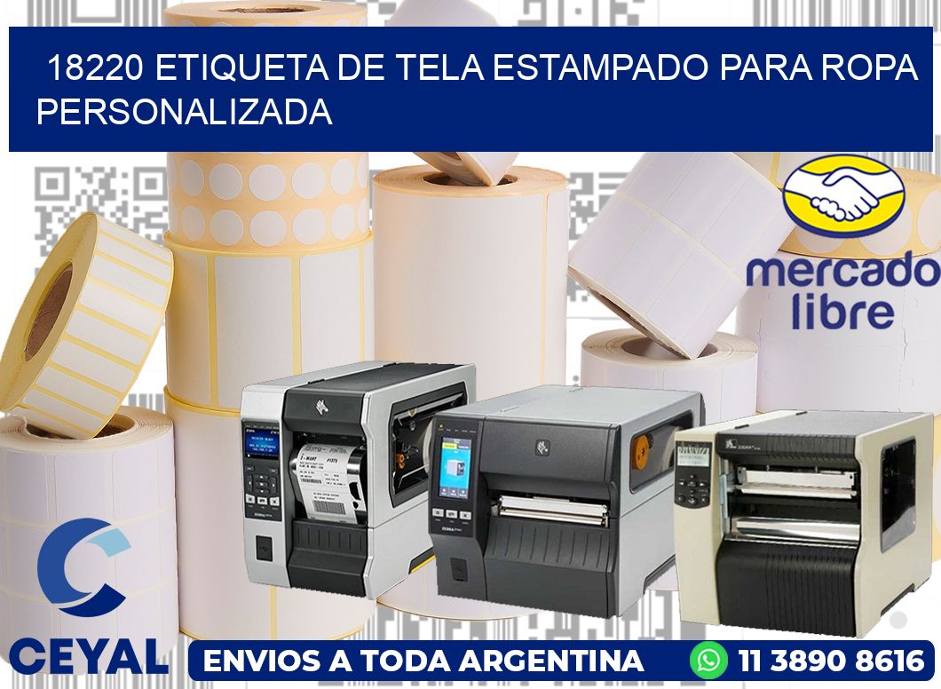 18220 ETIQUETA DE TELA ESTAMPADO PARA ROPA PERSONALIZADA